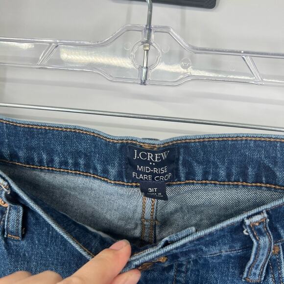 J. Crew Factory Mid-Rise Flare Cropped Jeans TALL - Picture 3 of 8
